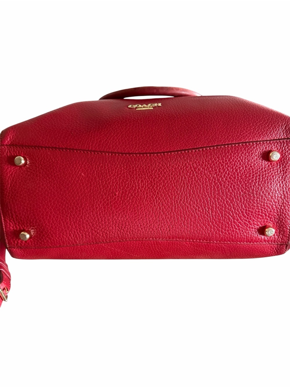 Coach Blake Red Pebbled Leather Satchel with Gold-Tone Hardware - Picture 4 of 10
